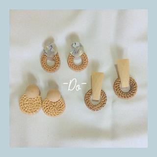 [พร้อมส่ง] 🎀💖ต่างหูเกาหลี วัสดุไม้ หวานนนน 🧘‍♀️ รหัส -Do-