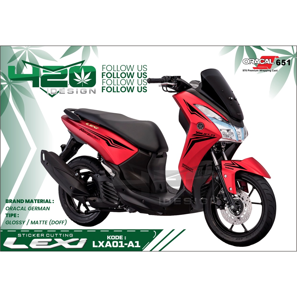 YAMAHA LEXI 125 VARIATION STICKERS - LEXI 125 STRIPING STICKERS - YAMAHA LEXI 125 SCOTLITE STICKERS 