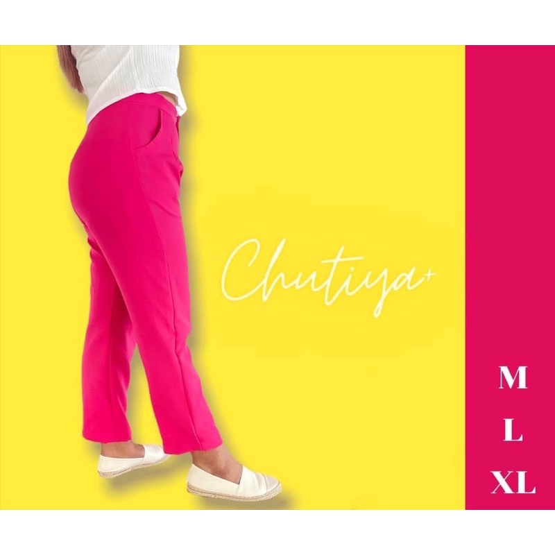 Chutiya+ PINK PANT กางเกงขายาว กางเกงขายาวทำงาน สีชมพู สีบานเย็น