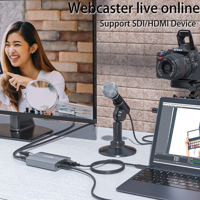 Acasis อะแดปเตอร์การ์ดจับภาพวิดีโอ USB3.0 SDI HDMI 1080P 60FPS HDMI เป็น USB 3.0 สําหรับ PS4 Xbox Nintendo Switch DSLR HDVC3