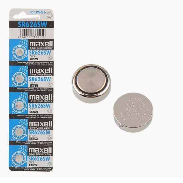 ถ่านกระดุม ถ่านนาฬิกา SR626SW 377/1.5V sr 626 sw Maxell Silver Oxidebattery ถ่านกลมนาฬิกา ถ่านเครื่อ