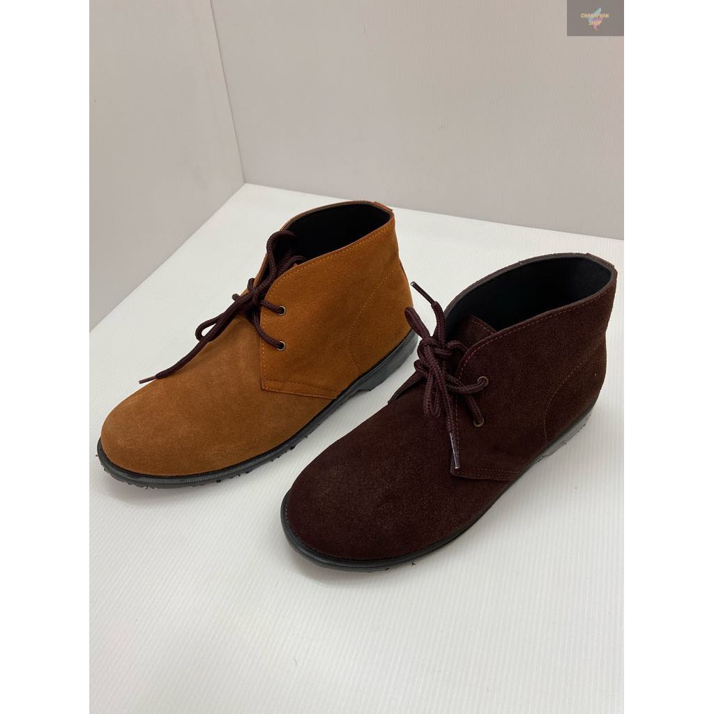 AGFASA รองเท้าหนังกลับ รองเท้าหุ้มข้อผู้ชาย รุ่น001 สีน้ำตาล/สีแทน SIZE 38-46