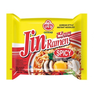 Ottogi Jin Ramen Spicy โอโตกิ จิน ราเมง สไปซี่ 120 g บะหมี่เกาหลี มาม่าเกาหลี