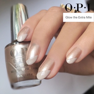 OPI Infinite Shine - Glow the Extra Mile (IS L49) ยาทาเล็บ สีทองกลิตเตอร์หรูมาก  โทนpearly silver gold เงินอมทอง แท้100%