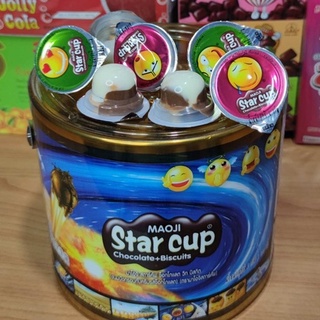 Maoji Starcup มาโอจิสตาร์คัพ​ ช็อกโกแลตบิสกิตขนาด6กรัม​ ขายแยก 7 ถ้วย 10 บาท