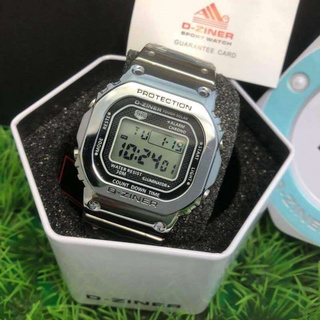 นาฬิกา D Ziner รุ่นใหม่ล่าสุด สไตล์ G shock สุดฮิต ที่กำลังนิยมในขณะนี้ ( สีเงิน) สินค้าของแท้ 100%