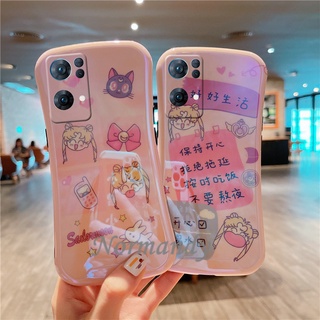 เคสโทรศัพท์ 2022 NEW Phone Case OPPO Reno7 Z Reno6 Z 5 Pro 5G Small Waist Blu-ray Casing Cute Cartoon Beautiful Girl TPU Soft Case OppoReno7 Z Pro เคส