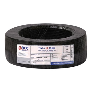 สายไฟ THW-A สายไฟ THW-A BCC 1x10 ตร.มม 100 ม. สีดำ สายไฟ งานระบบไฟฟ้า ELECTRIC WIRE THW-A BCC 1X10SQ.MM 100M BLACK