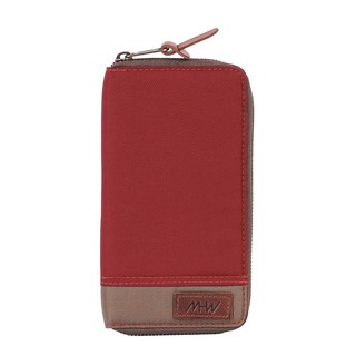 กระเป๋าสตางค์ยาว MHWstreetwear สีแดงเบอร์กันดี้ / น้ำตาล bifold wallet เป๋าตังค์