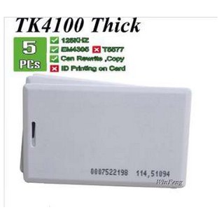 บัตรคีย์การ์ด (125Khz Smart RFID ID) แบบหนา 1.8mm ชิป TK4100 สามารถอ่านและเขียนใหม่ได้ ใช้ Copier/Duplicater /Cloner