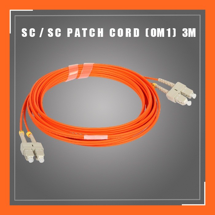 สาย Patch cord Fiber Optic SC to SC Multi-mode 62.5/125um(OM1), duplex OD:3.0mm 3M