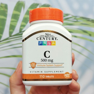 วิตามินซี C-500 Plus Calcium 250 เม็ด (21st Century) สร้างคอลลาเจน ชลอความชรา ผิวใสเต่งตึง เสริมภูมิ