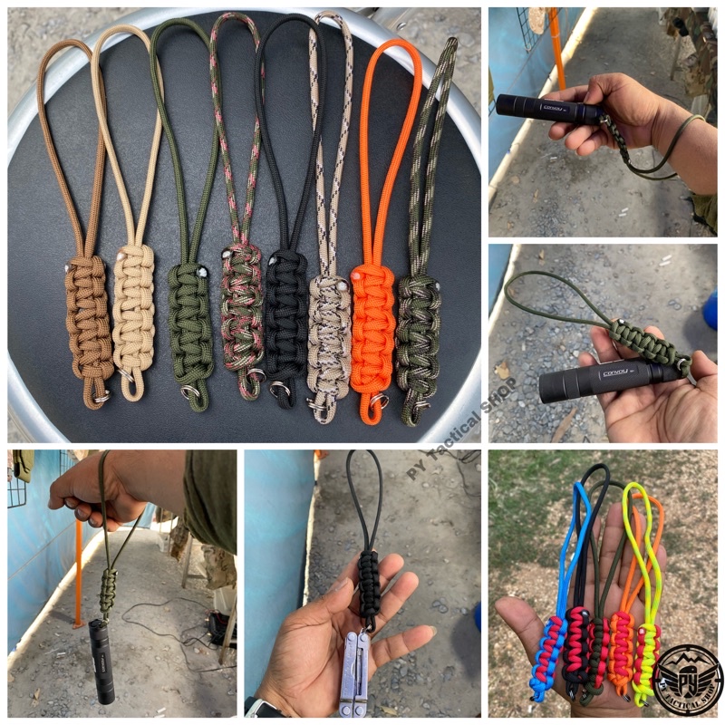 A007พวงกุญแจถักเชือกPARACORD มี2ขนาด ยาว20cm.และยาว25cm.