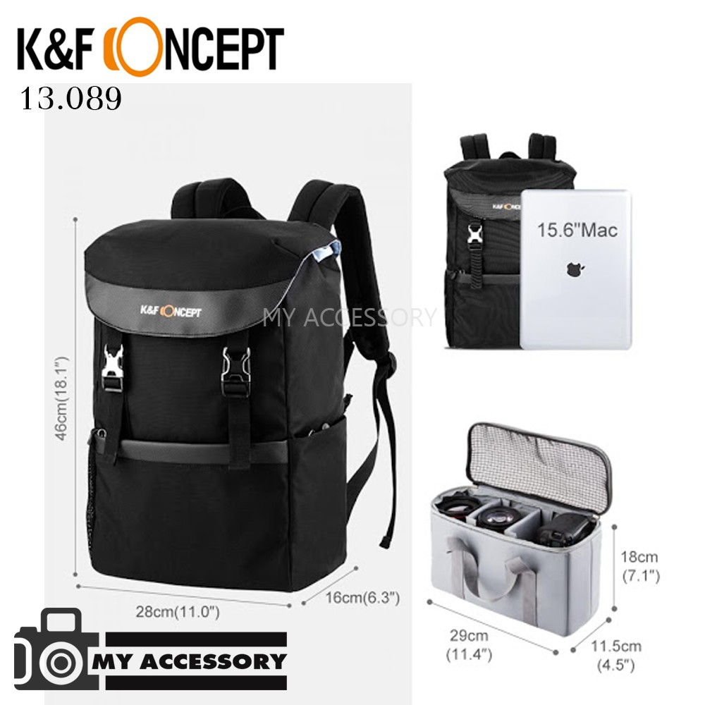 K&amp;F Concept 13.089 DSLR Camera Backpack Freeman Series กระเป๋าสำหรับกล้อง