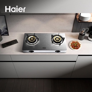 เตาแก๊สแบบตั้งโต๊ะ หัวคู่ (หัวเตาทองเหลือง) รุ่น HGH-TS754 Haier