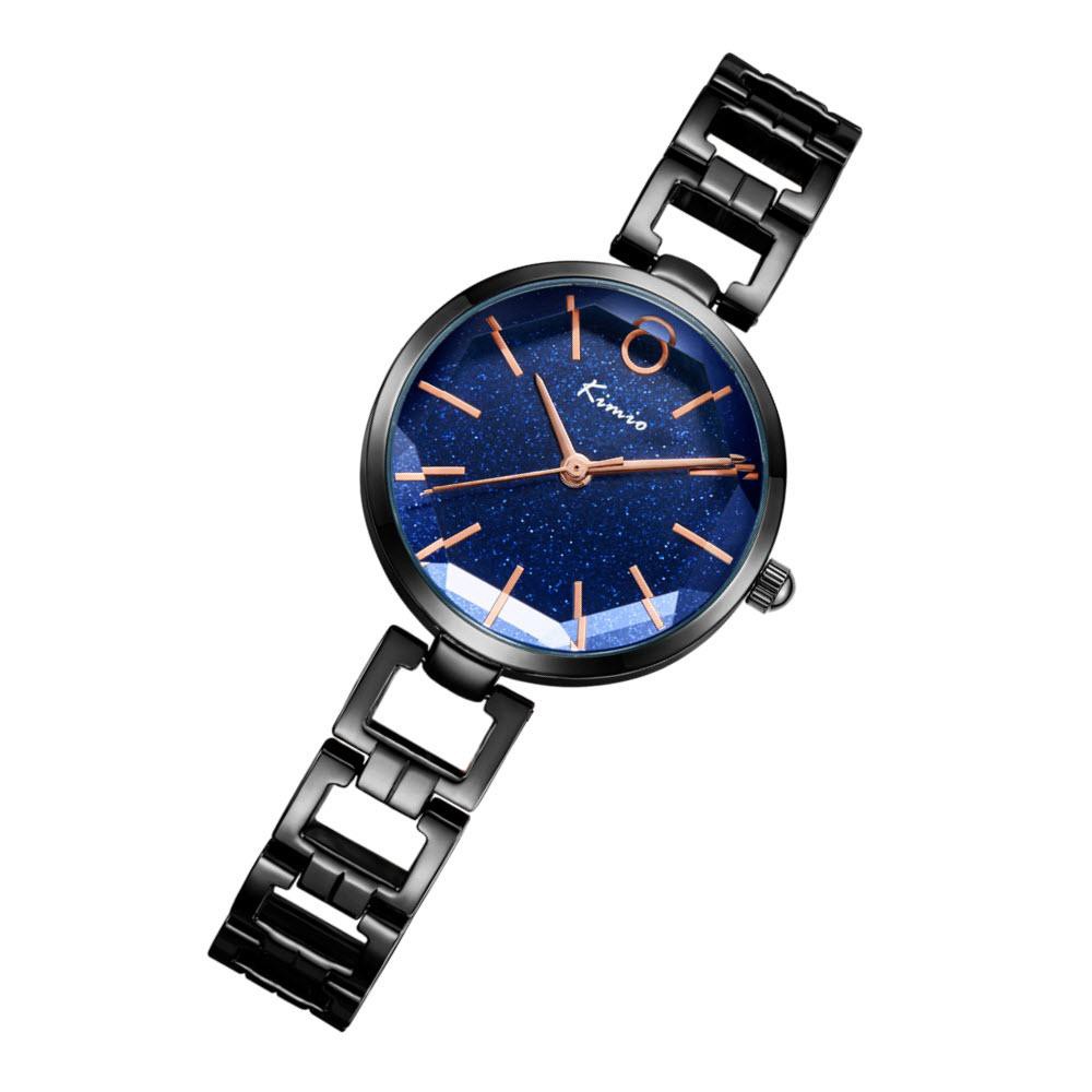 Kimio นาฬิกาข้อมือผู้หญิง สายสแตนเลสสีดำ/น้ำเงิน รุ่น KW6232