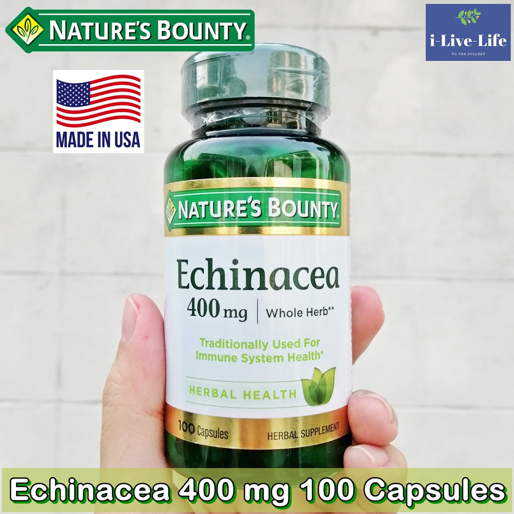 สมุนไพรเอ็กไคนาเซียสกัด Echinacea 400 mg 100 Capsules - Nature's Bounty