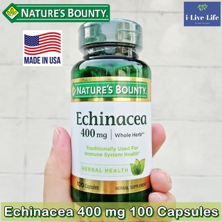 สมุนไพรเอ็กไคนาเซียสกัด Echinacea 400 mg 100 Capsules - Natures Bounty