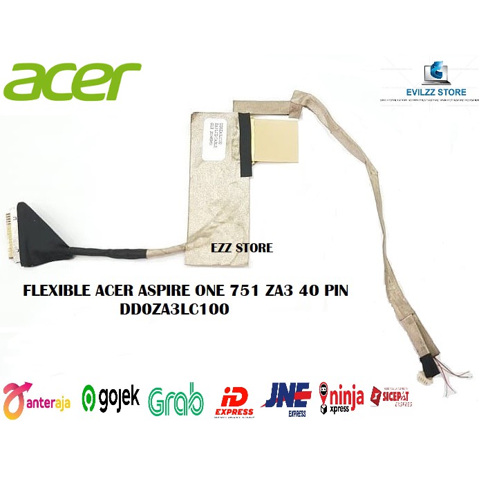 สายเคเบิลแบบยืดหยุ่นยืดหยุ่นแล็ปท็อป ACER ASPIRE ONE 751 751H AO751 ZA3 DD0ZA3LC100 40PIN 40 PIN