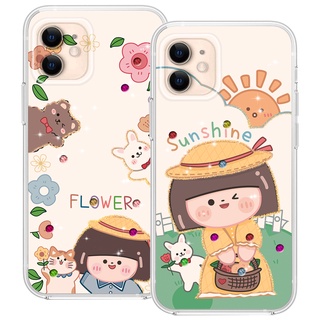 น่ารัก สาวน้อยเก็บดอกไม้ เคส Samsung Galaxy S22 Ultra S22 Plus S21FE S20 S20Plus S20Ultra S20FE S21 S21Plus S21Ultra Note8 Note9 Note10 Pro Note10Plus Note20 Ultra Case ใหม่ บลูเรย์ เจาะจุด นุ่ม เคส