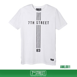 7th Street เสื้อยืด รุ่น AML001 Mix Line-ขาว ของแท้ 100%