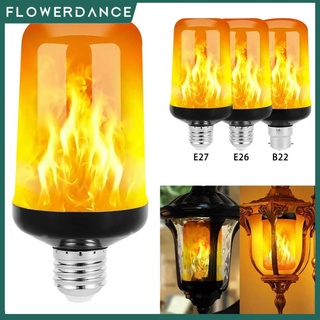 Flicker Flame Light E26/E27/B22 4โหมดโคมไฟตกแต่ง3-5W Fire Flicker Effect Bulb Decor ห้องนั่งเล่นห้องนอนหลอดไฟตกแต่งฮาโลวีน Flowerdance