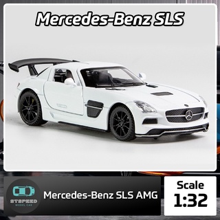 โมเดลรถเหล็ก Mercedes-Benz SLS AMG ขนาด 1:32 มีไฟหน้าไฟท้าย มีเสียง เปิดประตูได้ โมเดลรถยนต์ รถเหล็กโมเดล โมเดลรถ