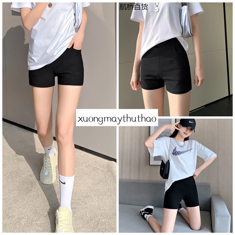 สีดํา กองทุน กางเกงขาสั้น นักขี่จักรยาน สั้นก้นผู้หญิงยกกางเกงฤดูร้อนที่ใช้งาน