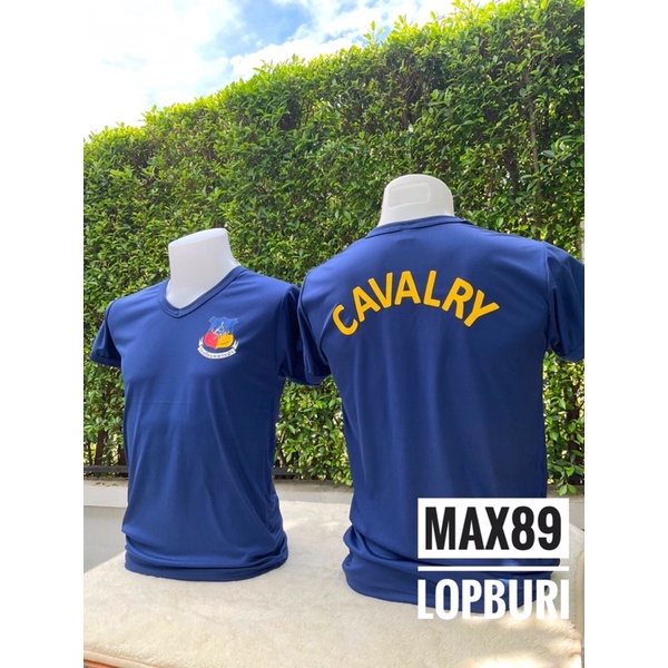 เสื้อยืดทหาร โรงเรียนทหารม้า (CAVALRY) แขนสั้น คอวี ผ้านาโน ผ้าลื่นใส่สบาย