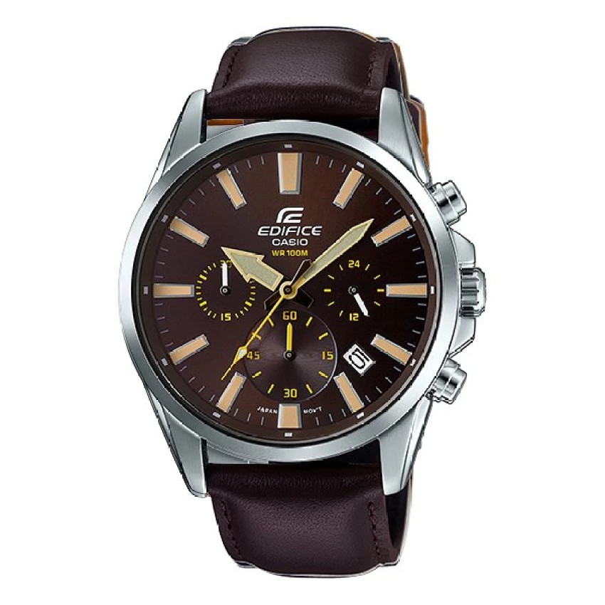 Casio Edifice Chronograph นาฬิกาข้อมือผู้ชาย สายหนัง รุ่น EFV-510L-5AV