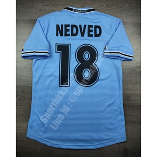 [Retro]  เสื้อฟุตบอล Retro ย้อนยุค Lazio Home ลาซิโอ้ เหย้า 1998/2000 พร้อมเบอร์ชื่อ 18 NEDVED