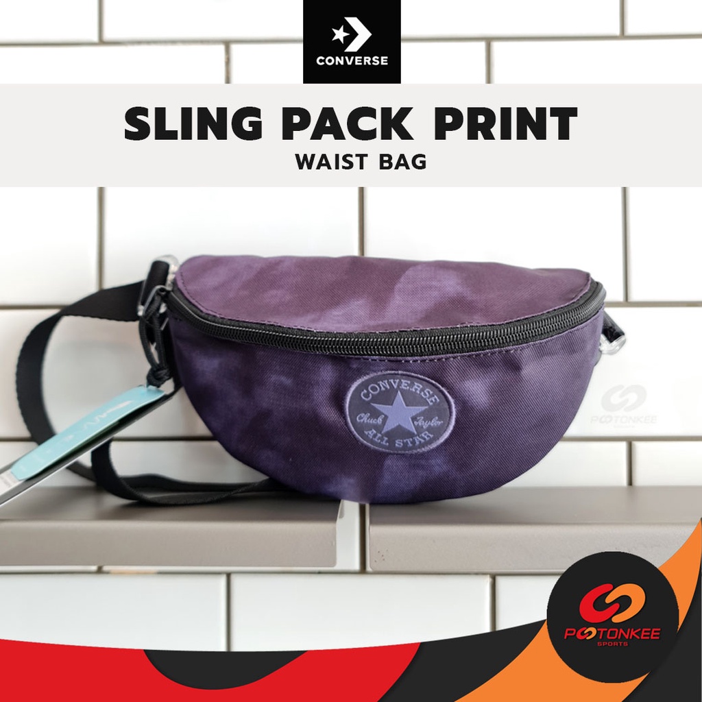 Pootonkee Sports Converse SLING PACK PRINT WAIST BAG - Purple กระเป๋าคาดอก คาดเอว คอนเวิร์ส แท้