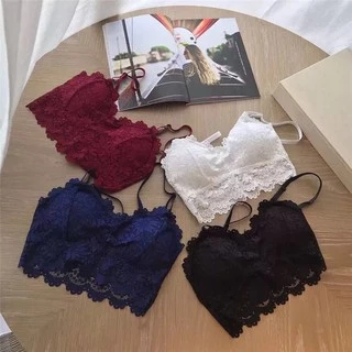 [ส่งจากไทย] 𝑩𝒓𝒂𝑩𝒓𝒂𝑩𝒓𝒂 #bra-029 สายเดี่ยวลูกไม้ ฟองน้ำถอดได้