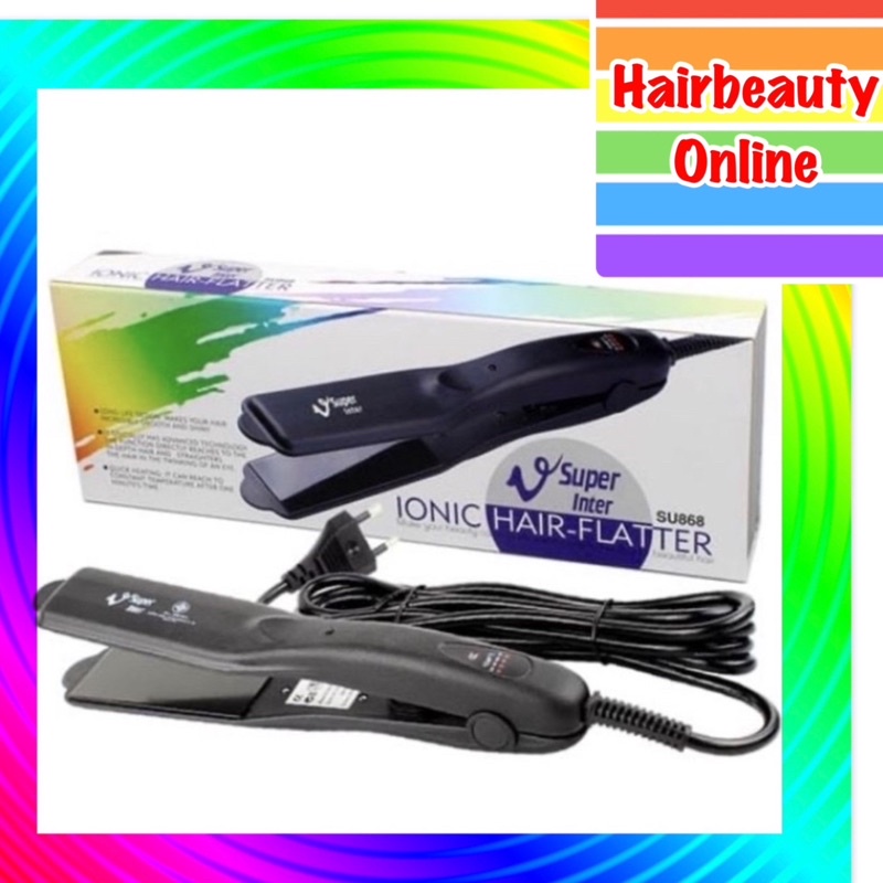 เครื่องหนีบผม Super V Inter ionic SU868 ไม่มีฟัน SU868 #แบบแผ่นเรียบ #ไม่มีซี่หวี ซุปเปอร์วี