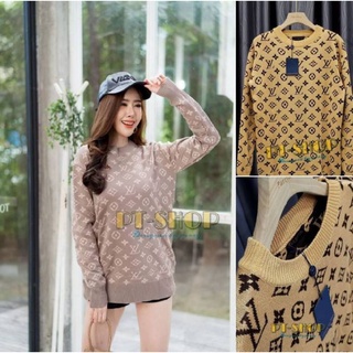 Sweater ไหมพรม ทอลายLv ผ้านุ่มเนื้อเนียนละมุน