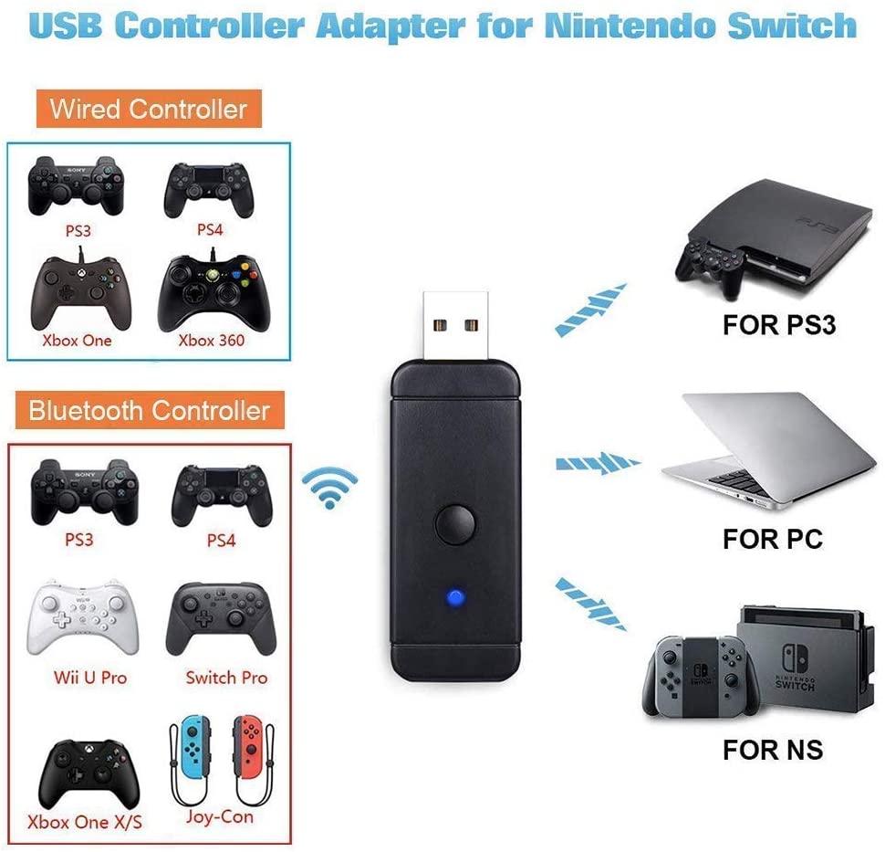 อะแดปเตอร แปลง Usb ส าหร บ Nintendo Switch Ps 3 Pc Dongle บล ท ธก บ Ps 3 Ps 4 Xbox 360 Xbox One X Xbox One S Wii U Pro