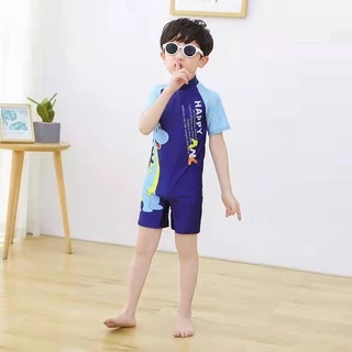 Babyonline(Y383)B5-ล่าง3 (ส่งด่วน1วัน)ชุดว่ายน้ำเด็ก ชุดบอดี้สูทว่ายน้ำสำหรับเด็กผู้ชายลายการ์ตูนสุดน่ารัก