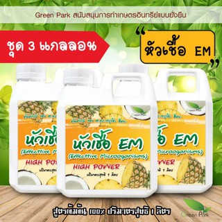 หัวเชื้อ EM ตรา Green Park ขนาด 1 ลิตร ชุด 3 แกลลอน สูตรตั้งต้น ญีปุ่น ขยายได้ ส้วมตัน น้ำเสีย จุลินทรีย์ หัวเชื้อทำปุ๋ย