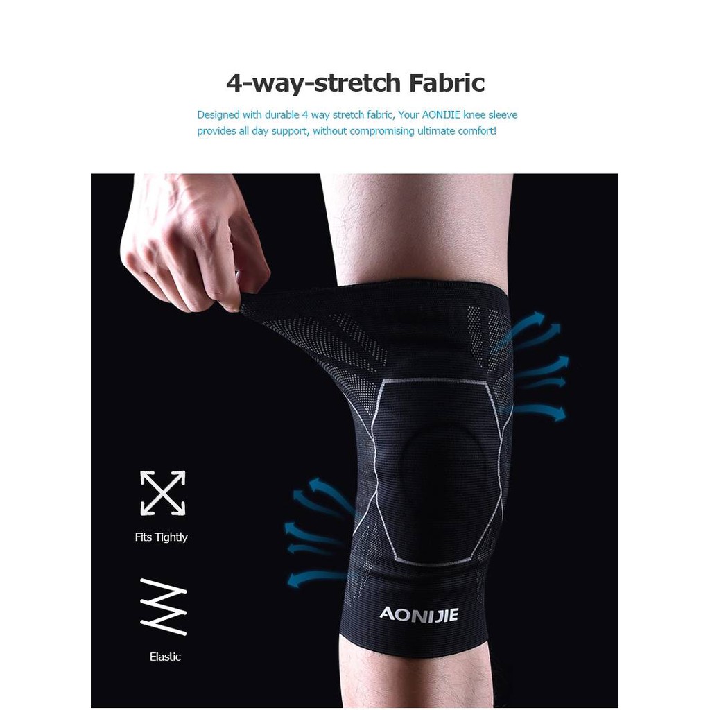 AONIJIE E4108 Knee Sleeve ที่รัดเข่า ปลอกรัดเข่า ผ้ารัดเข่า สายรัดเข่า ป้องกันลดอาการบาดเจ็บเข่า สินค้าคุณภาพของแท้ 100% รูปที่ 3