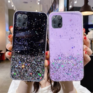 In Stock เคสโทรศัพท OPPO Find X3 Pro Star Sequins Glitter Phone Case TPU Anti-fall Protective Soft Cover OPPO Find X3 Pro เคส Back Cover