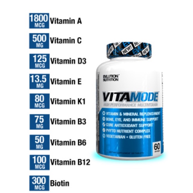 💥pre order 💥🇺🇸EVLution Nutrition VitaMode, High Performance Multi Vitamin, 60&120 Tablets
