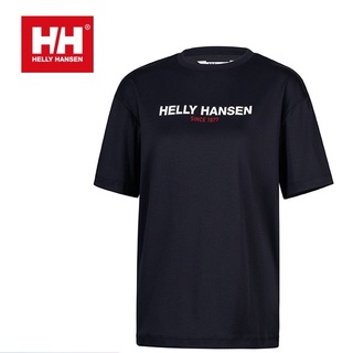 เสื้อยืดโอเวอร์ไซส์Helly HANSEN เสื้อยืดลําลอง แขนสั้น คอกลม ผ้าฝ้าย พิมพ์ลาย เหมาะกับฤดูร้อน สําหรับสตรีS-3XL