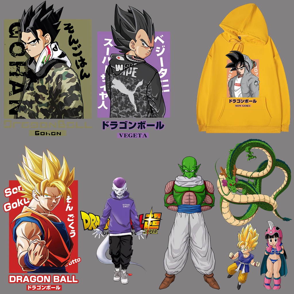 Bandai แผ่นรีดติดเสื้อ ลายดราก้อนบอล โกคู สัน สําหรับตกแต่งเสื้อผ้า