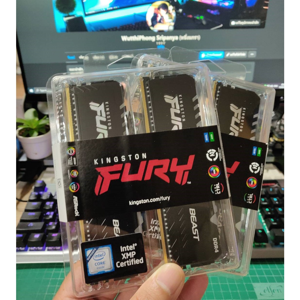 RAM KINGSTON HyperX FURY RGB 16GB (8GBx2) DDR43200 ของใหม่ มือ 1 ...