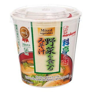 มารุโคะเมะซุปเต้าเจี้ยวกึ่งสำเร็จรูปผสมผัก 25กรัม Marugame instant soy bean soup mixed vegetables 25 grams