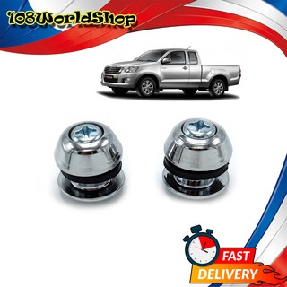 กระดุมกระจกแคป สี Chrome Hilux Vigo Toyota 2 ประตู ปี2004 - 2014