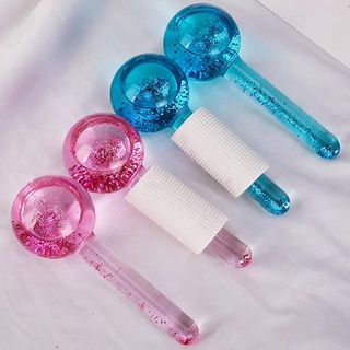 [HCLM] 1 Pair Ice Face Roller Massager Household Convenient Facial Rollers Massagers Glass Skin Care Massaging Globes