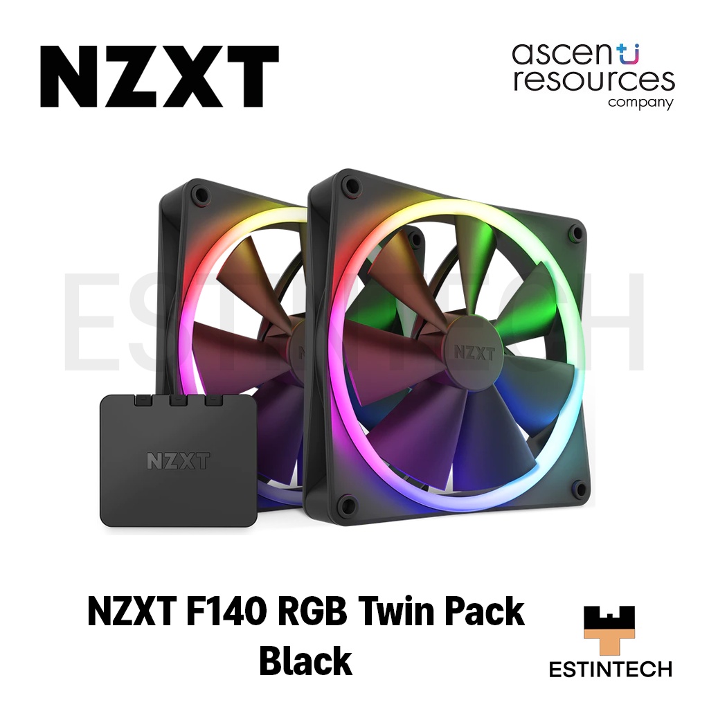 CASE FAN (พัดลมเคสคอมพิวเตอร์) NZXT F140 RGB Twin Pack Black ของใหม่ประกัน 2ปี