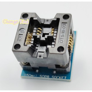 Socket IC SOIC8 SOP8 150mil สำหรับ ไอซี 24XXX , 25XXX , 93XXX ขนาด 150 mil