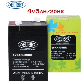 [พร้อมส่ง] DELIGHT 4V 5AH แบตเตอรี่แห้ง ไฟฉายและไฟฉุกเฉิน งานระบบไฟฟ้า ทำจาก ABS ใช้กับอุปกรณ์ขนาดประจุไฟ 4โวลต์ BATTERY